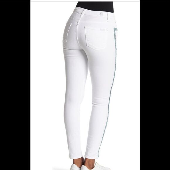Seven for all mankind fringe high waist ankle skinny jeans size 25, NWT - Picture 2 of 14